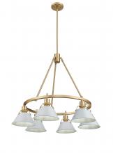  3306-6 BCB-DB - Orwell BCB 6 Light Chandelier in Brushed Champagne Bronze with Dusky Blue shades